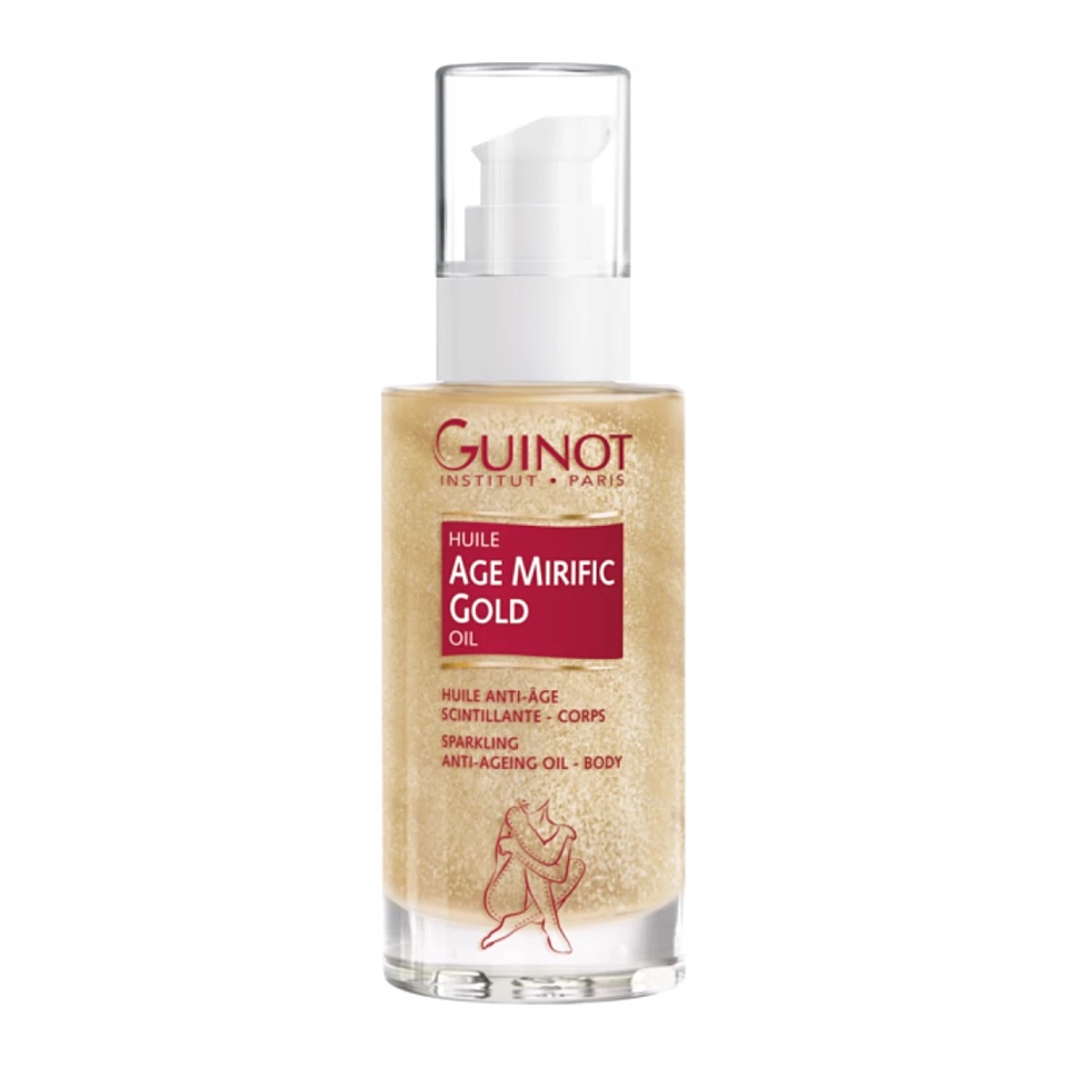 Guinot (Франция) : Age Mirific Gold : <p>Мерцающее питательное масло для тела с омолаживающим действием</p>
